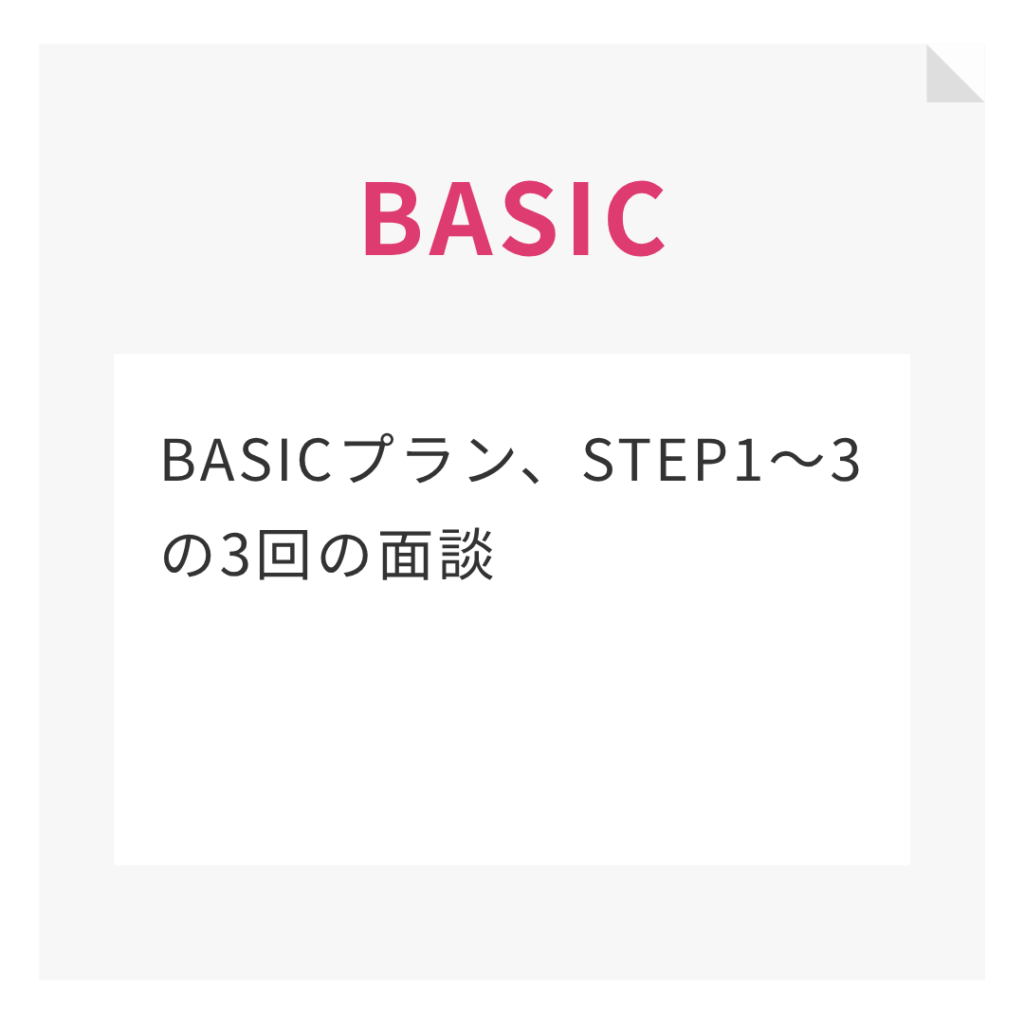 BASICプラン、STEP1〜3の3回の面談